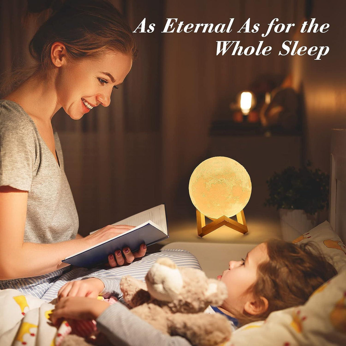 Moon Lamp 15cm 3D LED Light Wireless Moon Model Night Light Beam Lamp