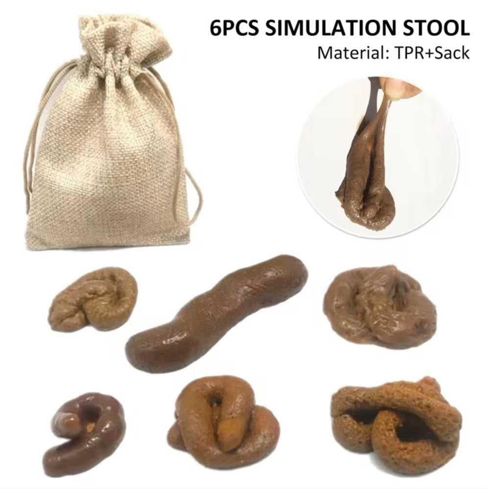 6 Pcs Realistic Soft Fake Dog Poo Joke Gift