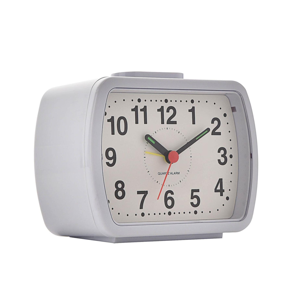 Wm.Widdop Qtz Alarm Clock Bell Oblong  Wht/Green Dial 5184W