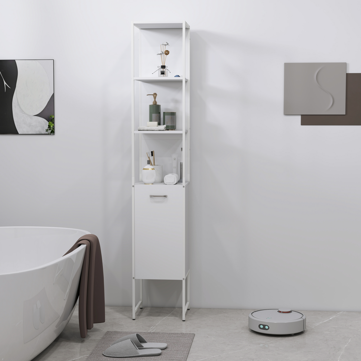 Bathroom Storage Cabinet-White