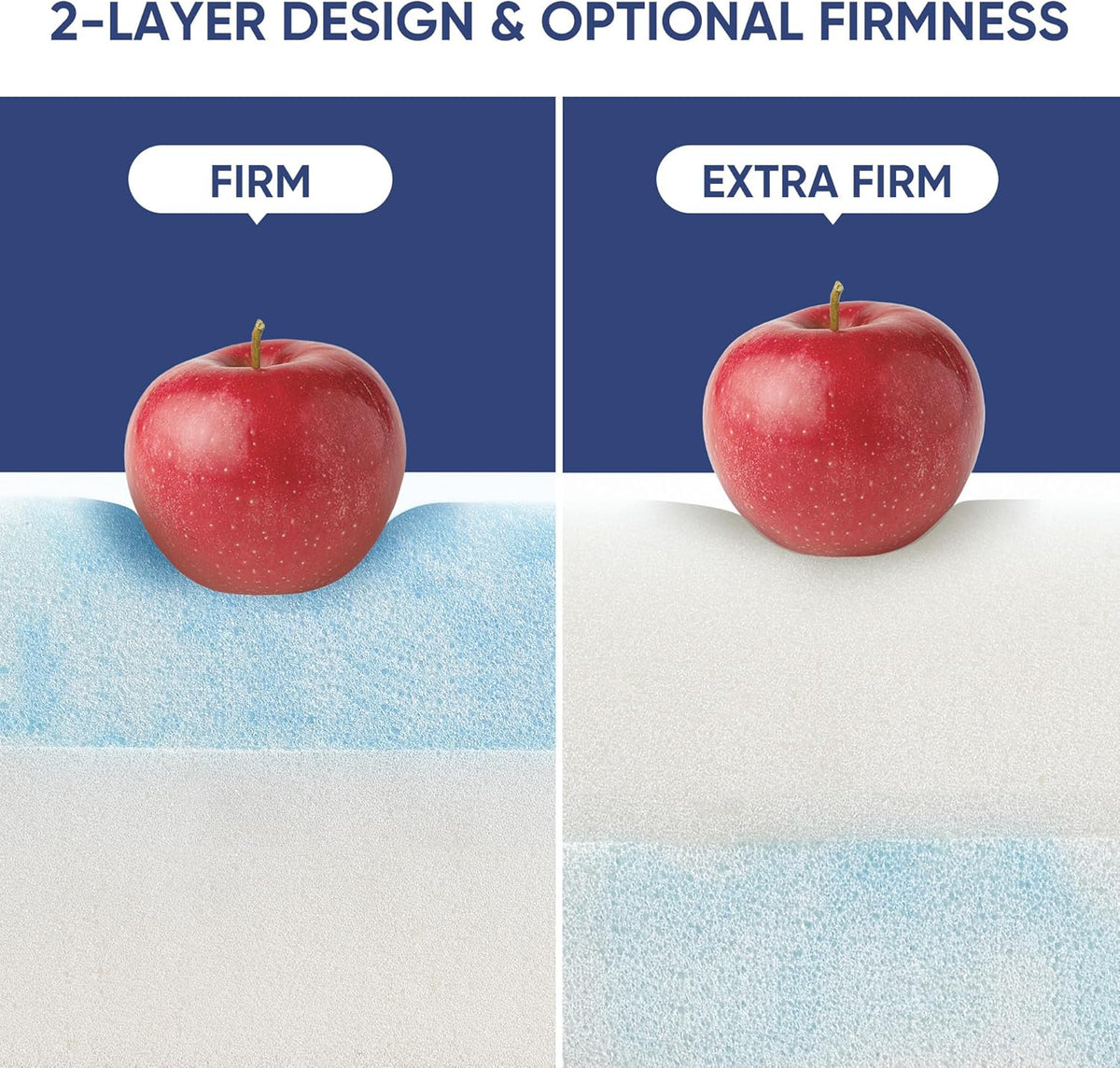 Memory Foam Mattress Topper Double 10cm Dual Layer Firm Support Hawthyhome
