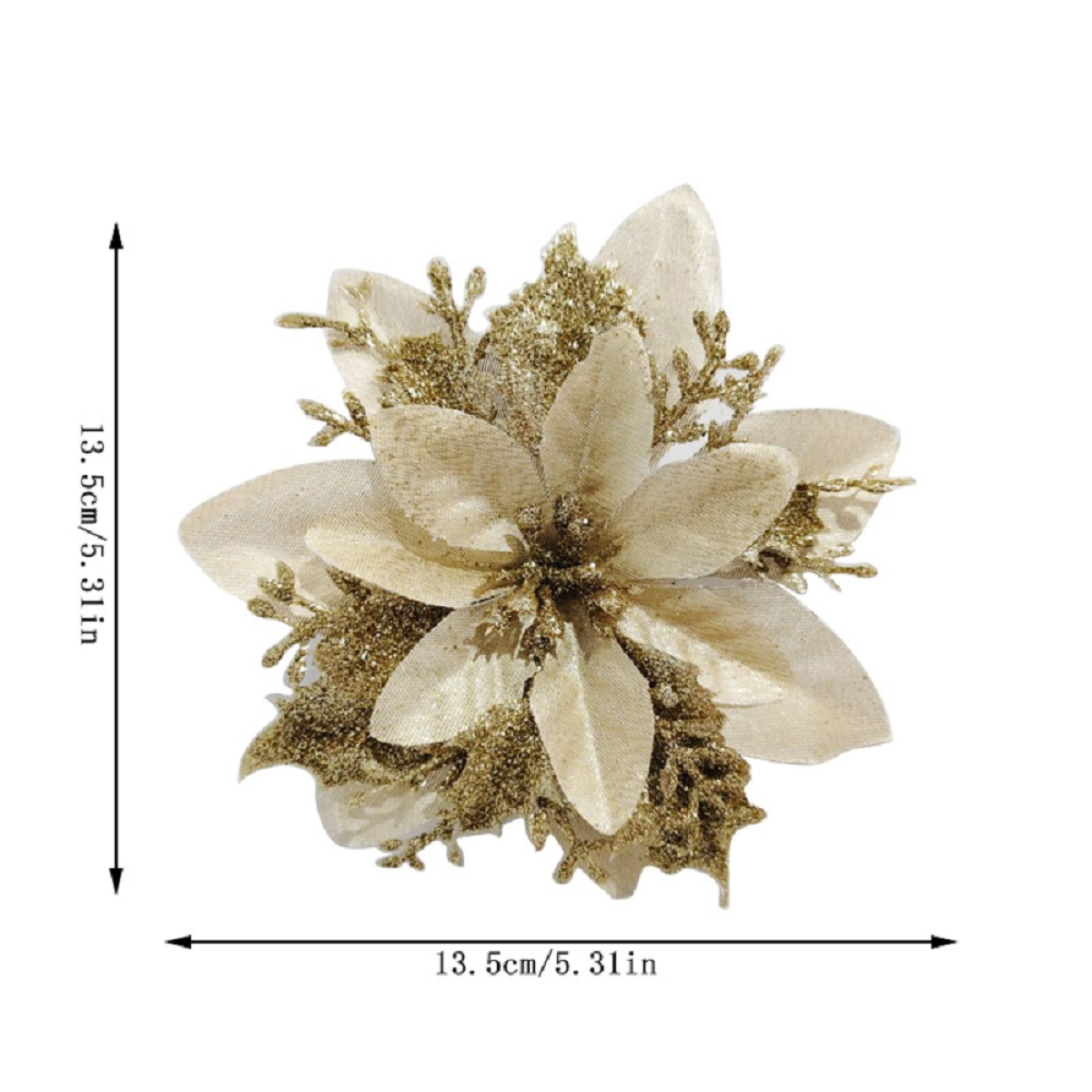 12PCS Christmas Artificial Flowers Christmas Flowers  for Christmas Tree Indoor Decorations