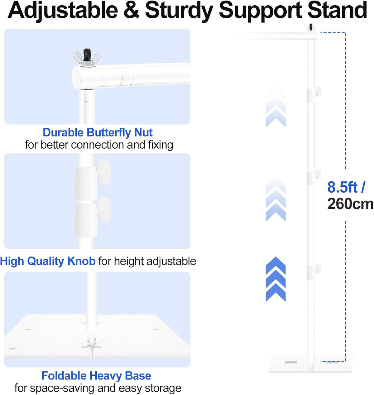 EMART 8.5x10ft Backdrop Stand – Heavy Duty White Frame for Studio & Events