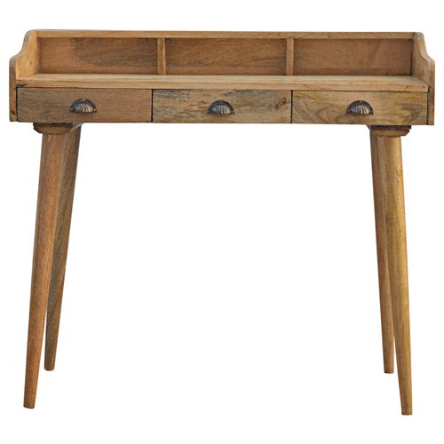 Artisan Furniture Solid Wood Gallery Back Shell Writing Desk