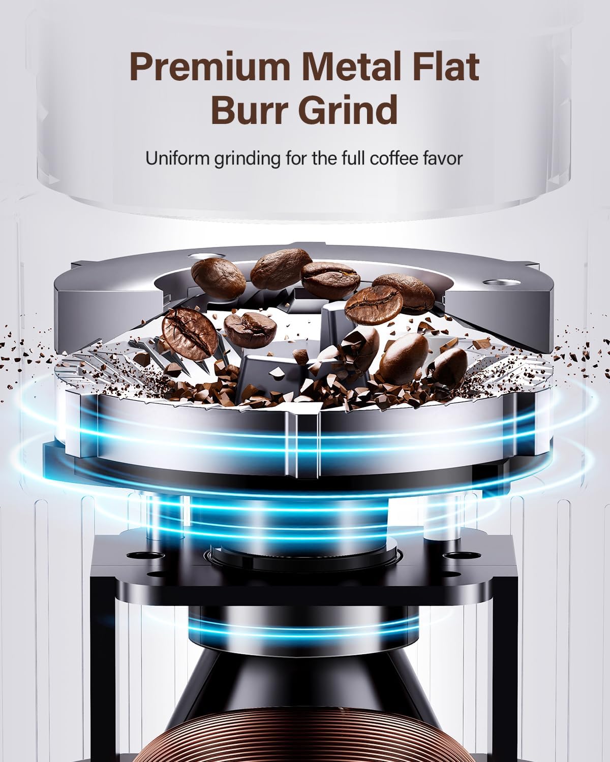 Shardor Coffee Grinder Burr Electric 25 Grind Settings with Digital Timer Black