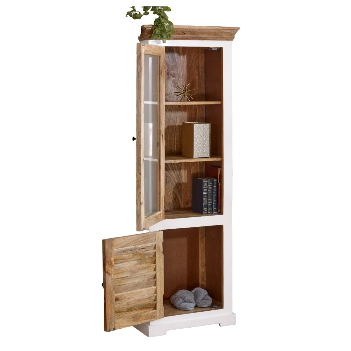 Alfie Wood Bookcase/Display Cabinet - 3 Shelves & 1 Door