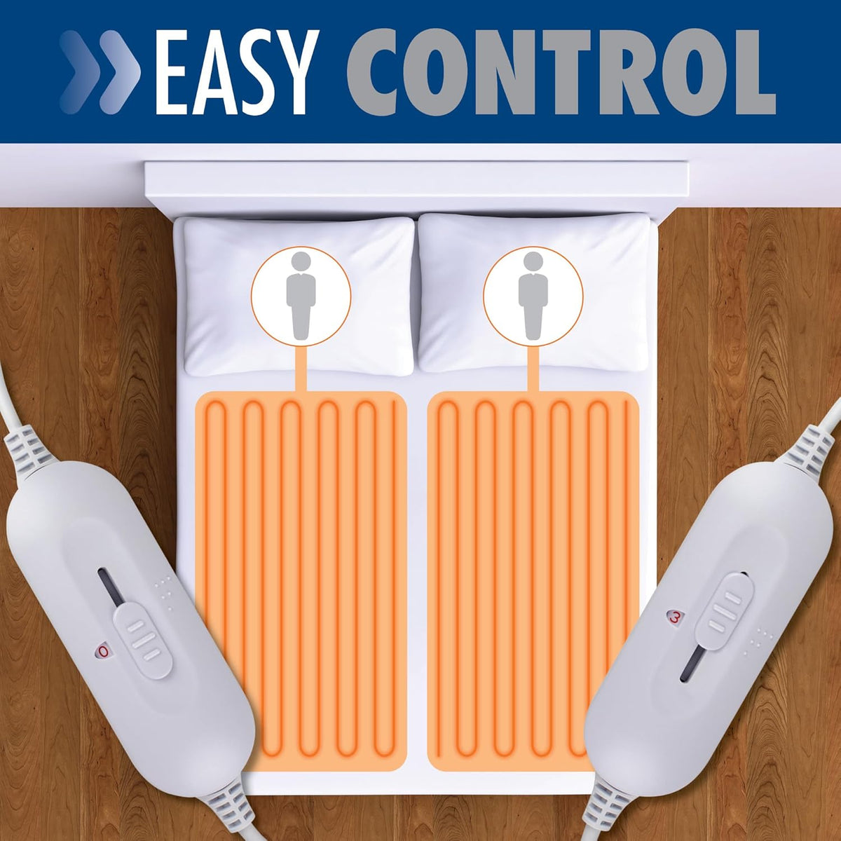 Electric Blanket Double 193x137cm 3 Heat Settings Soft Polyester Purus