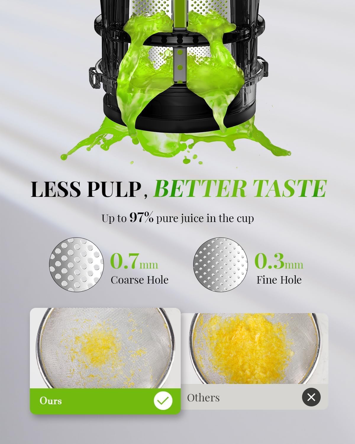 Compact Cold Press Juicer Powerful Slow Masticating Machine 600ml Cup Kidisle