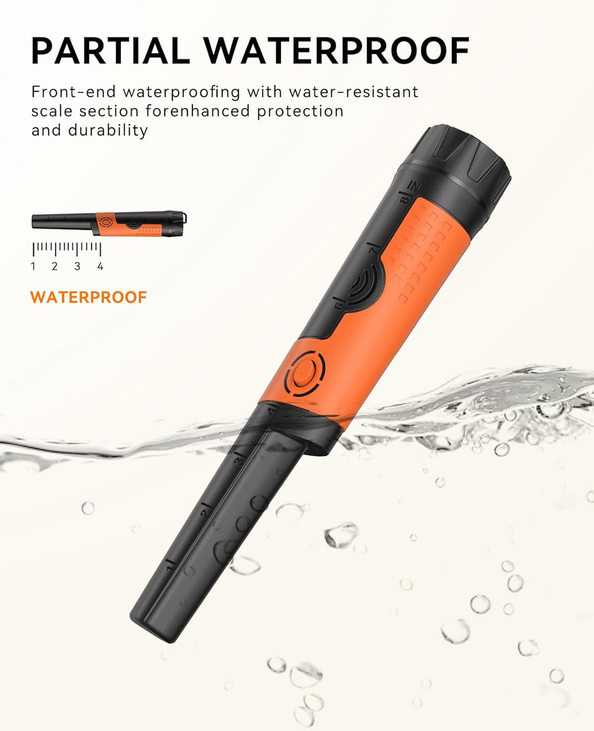 Metal Detector Pinpointer Waterproof 360 Detection Handheld SUNPOW OTMD12