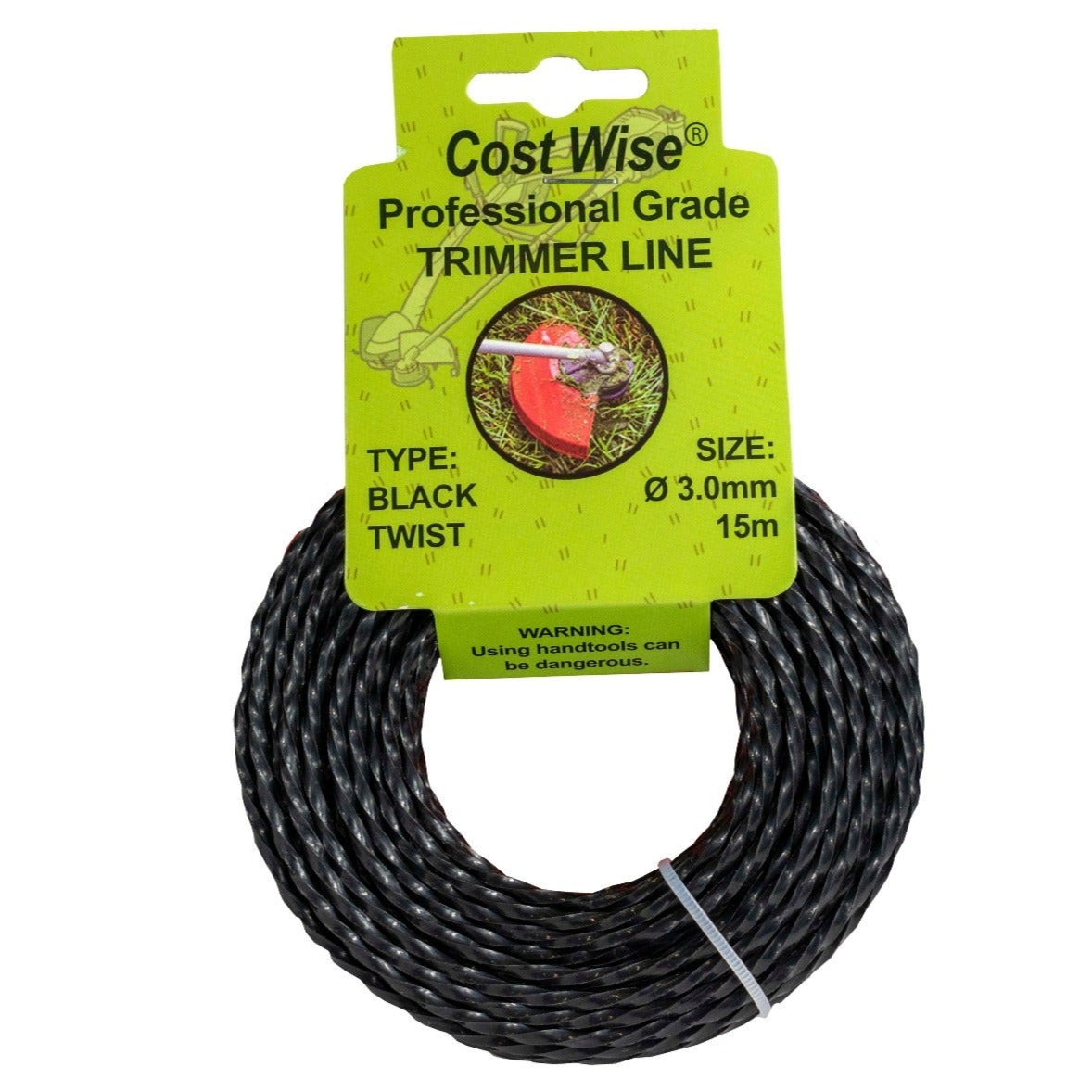 Strimmer Line Black Twist 3mm x 15m DIY Tool Accessory Home and Garden Use
