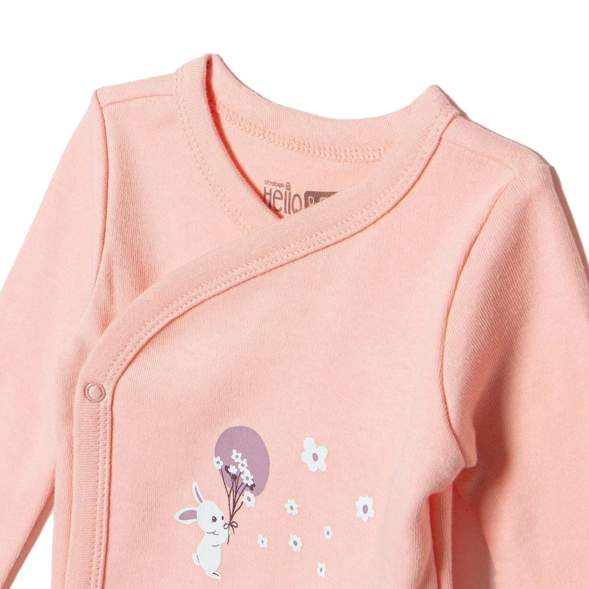 HelloBaby Bunny Print Baby Bodysuit & Footed Bottoms Set (Newborn to 9 Months)