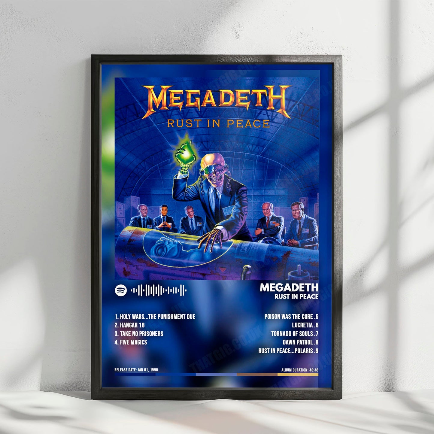 Megadeth "Rust in Peace  " Album Cover Poster - with Complete Tracklist
