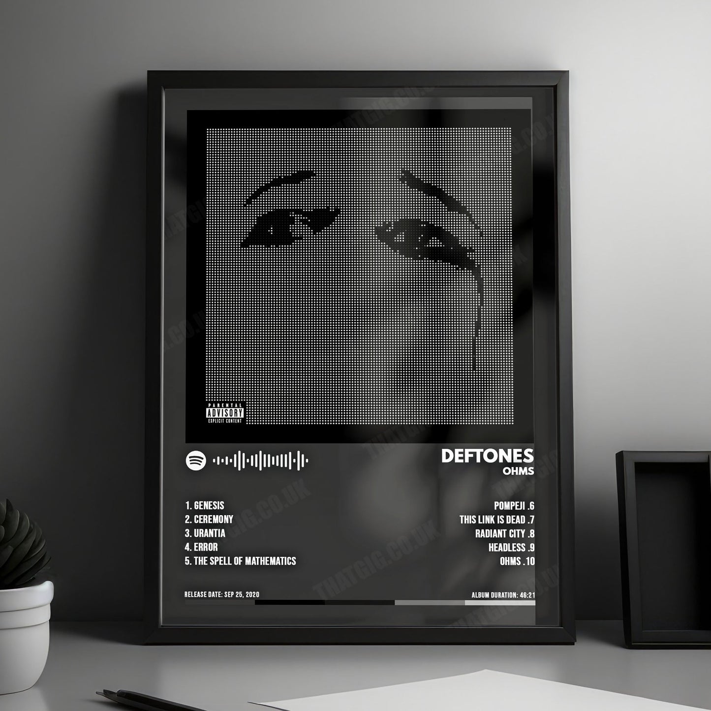 Deftones "Ohms  " Album Cover Poster - with Complete Tracklist