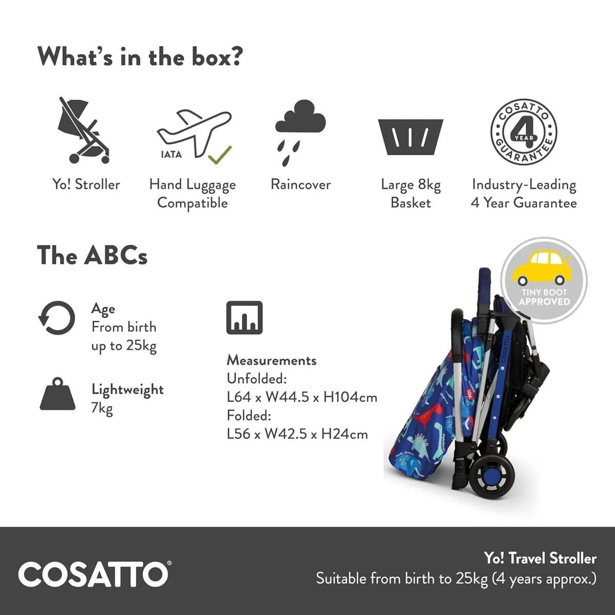 Cosatto Yo! Stroller - Dino Bright