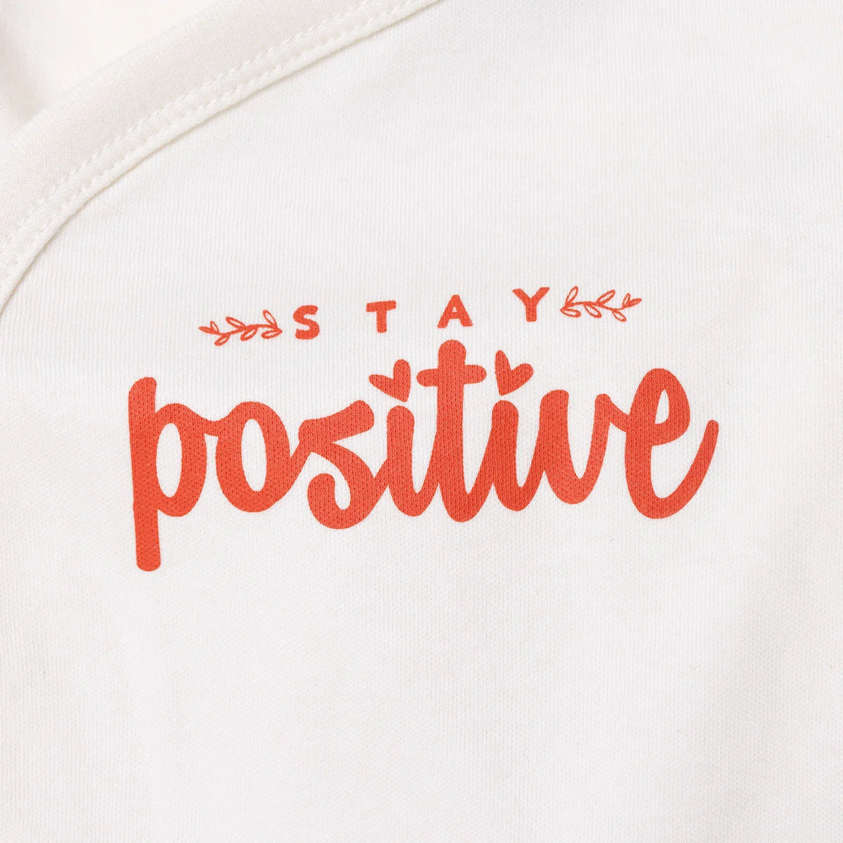 HelloBaby "Stay Positive" Slogan Baby Bodysuit & Footed Bottoms Set (Newborn to 9 Months)