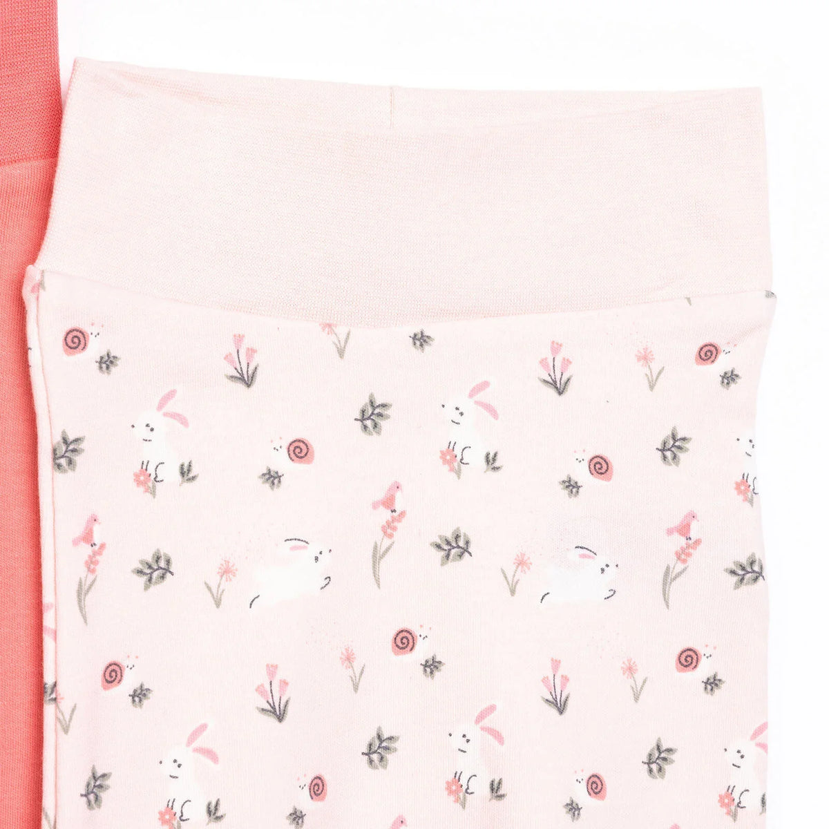 HelloBaby 2 Pack Bunny Print Footless Interlock Baby Bottoms (Newborn to 9 Months)