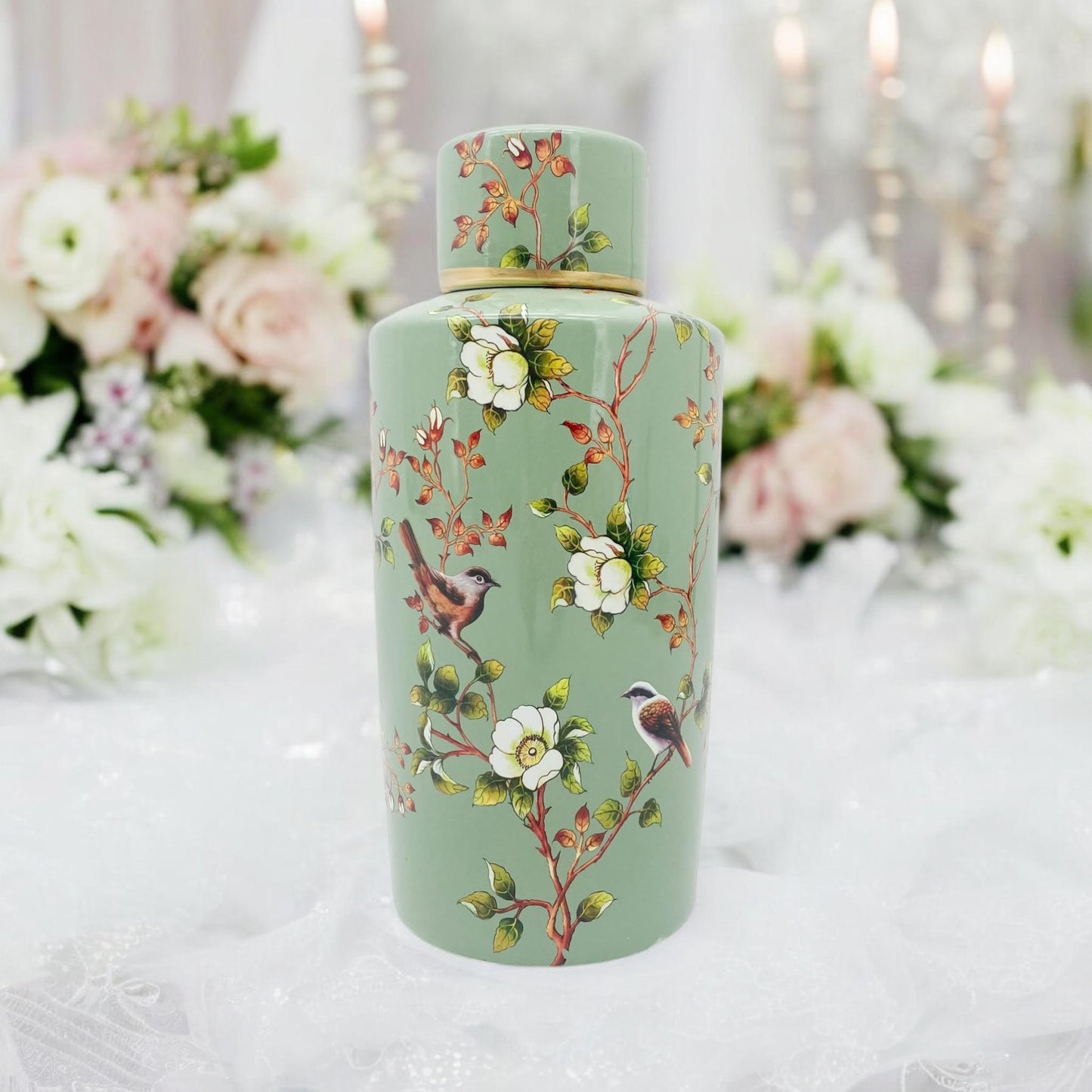 36CM CERAMIC JAR WITH LID