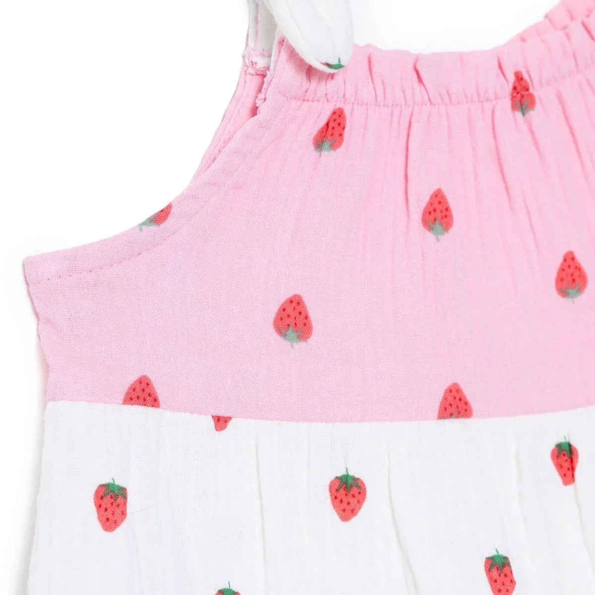 HelloBaby Strawberry Print Crew Neck Short Sleeve Baby Dress (6-9 Months to 4-5 Years)