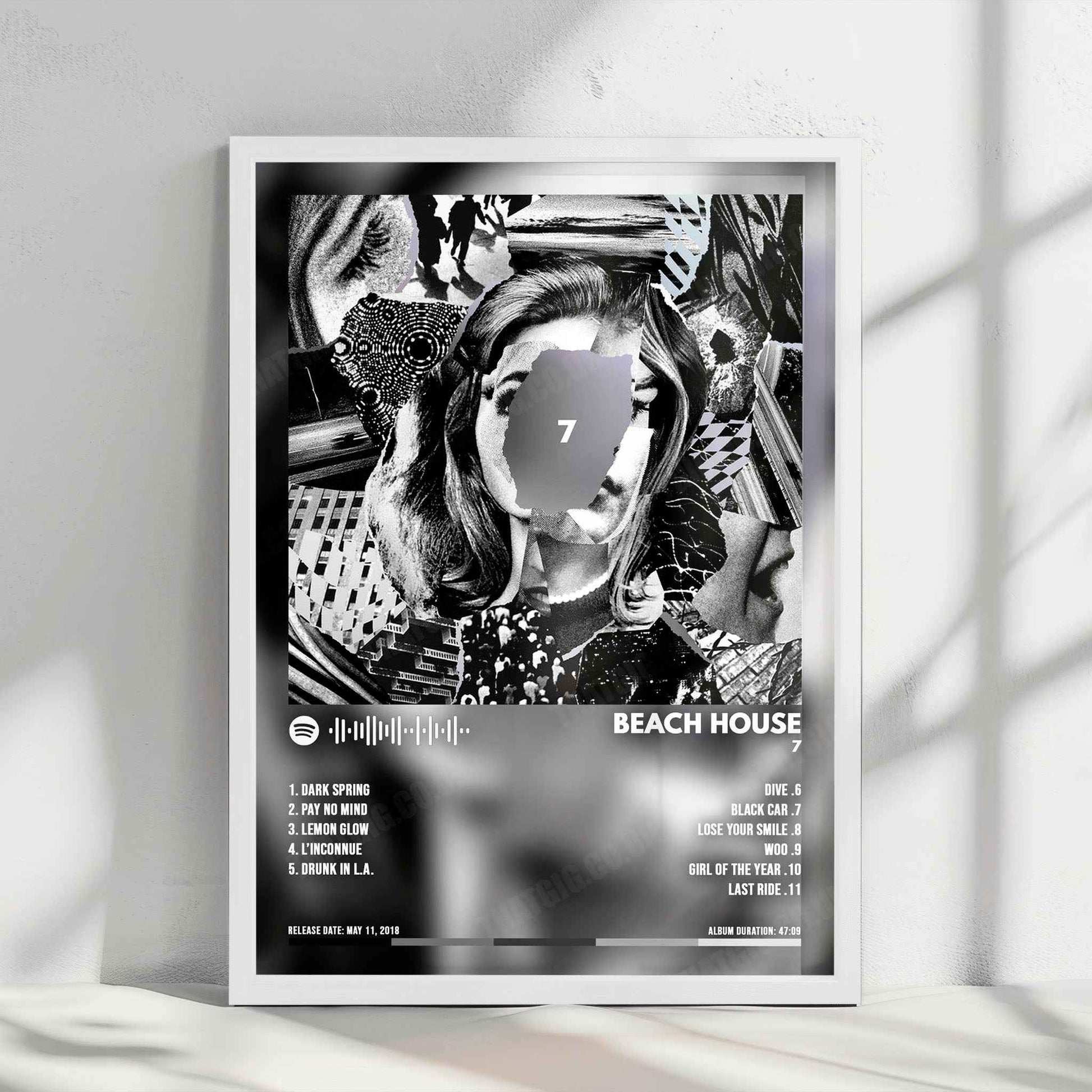 Beach House "7" Album Cover Poster - with Complete Tracklist