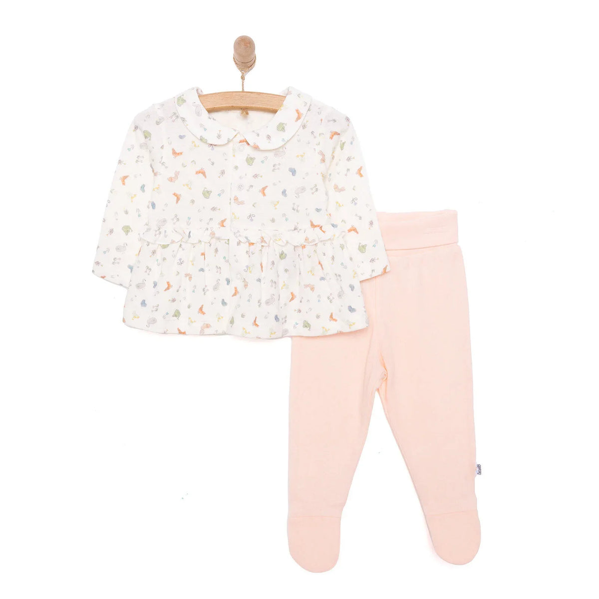 Bebetto Baby Cardigan & Footed Leggings Set (Newborn to 9 Months)