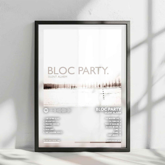 Bloc Party "Silent Alarm" Album Cover Poster - with Complete Tracklist