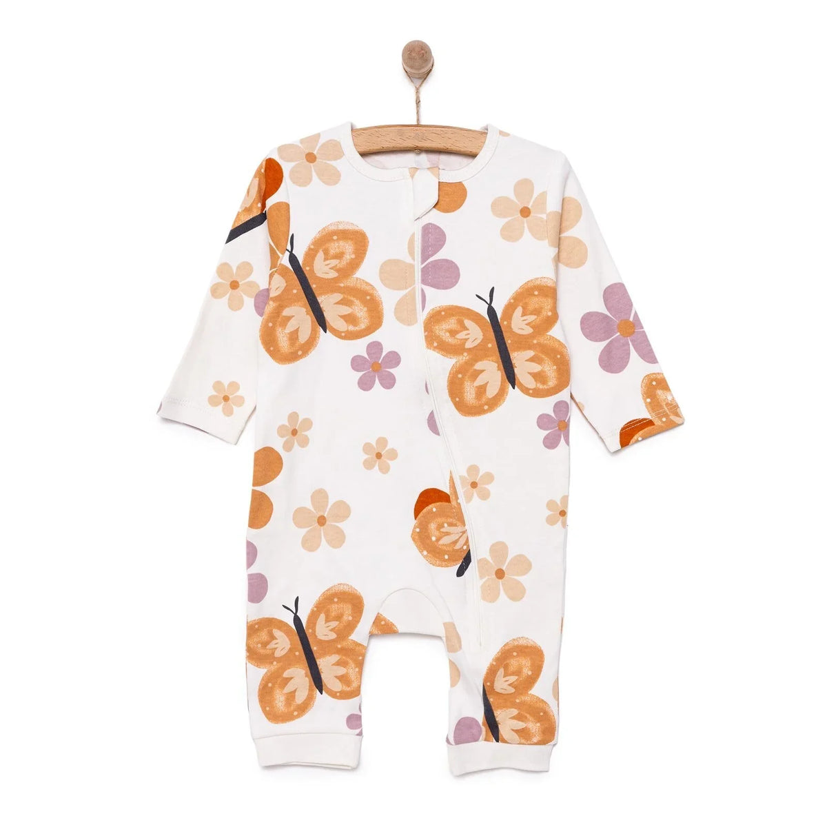 HelloBaby Butterfly Print Zip-Up Footless Baby Sleepsuit (6 Months to 3 Years)