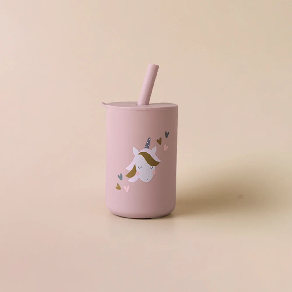 Silicone Baby Straw Cup - BPA-Free Anti-Hot Toddler Sippy Cup