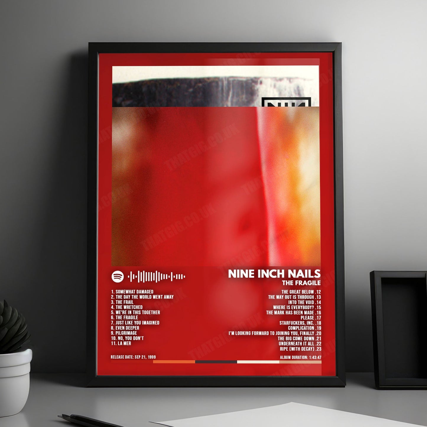 Nine Inch Nails "The Fragile" Album Cover Poster - with Complete Tracklist