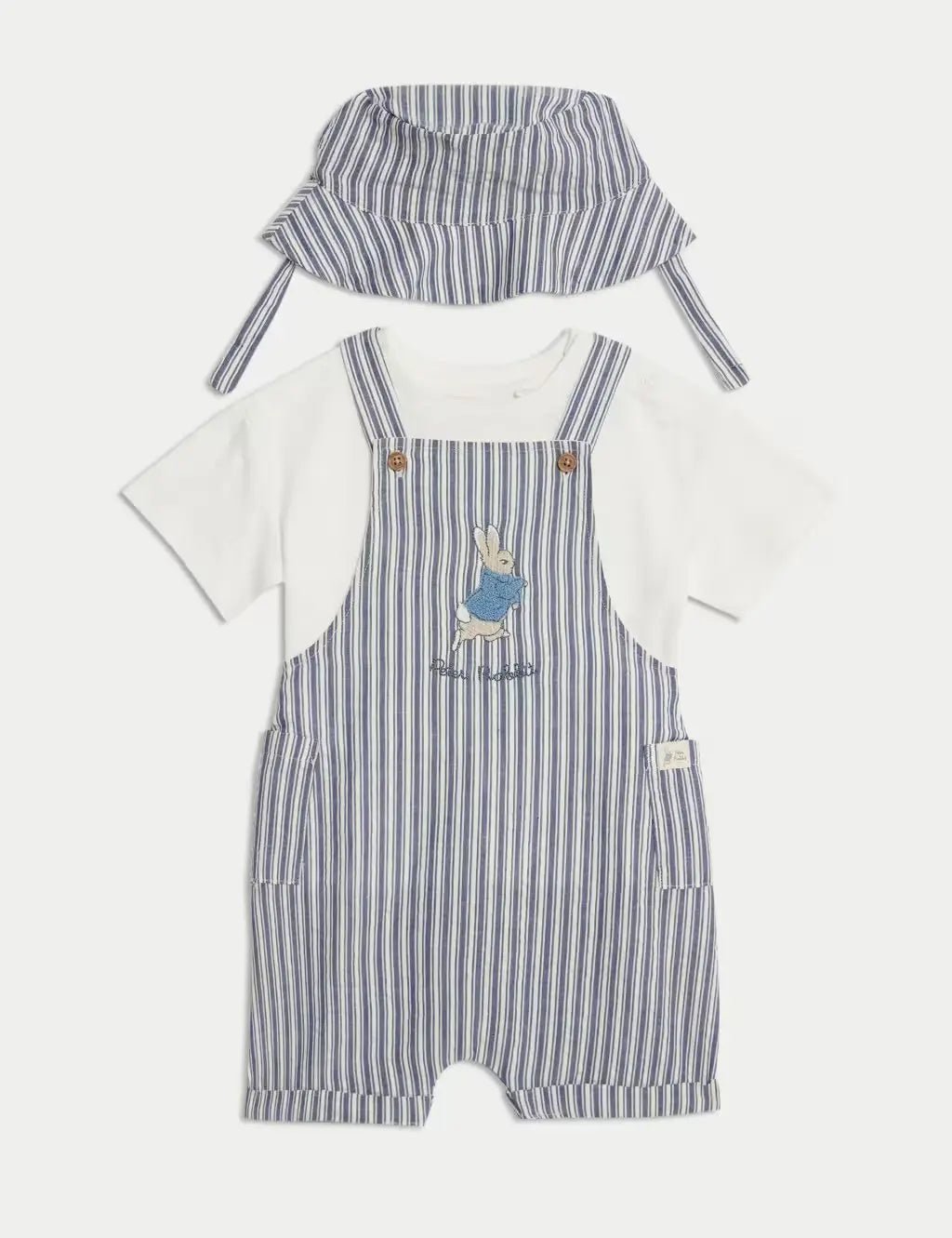 3pc Pure Cotton Peter Rabbit™ Striped Outfit (0-3 Yrs)