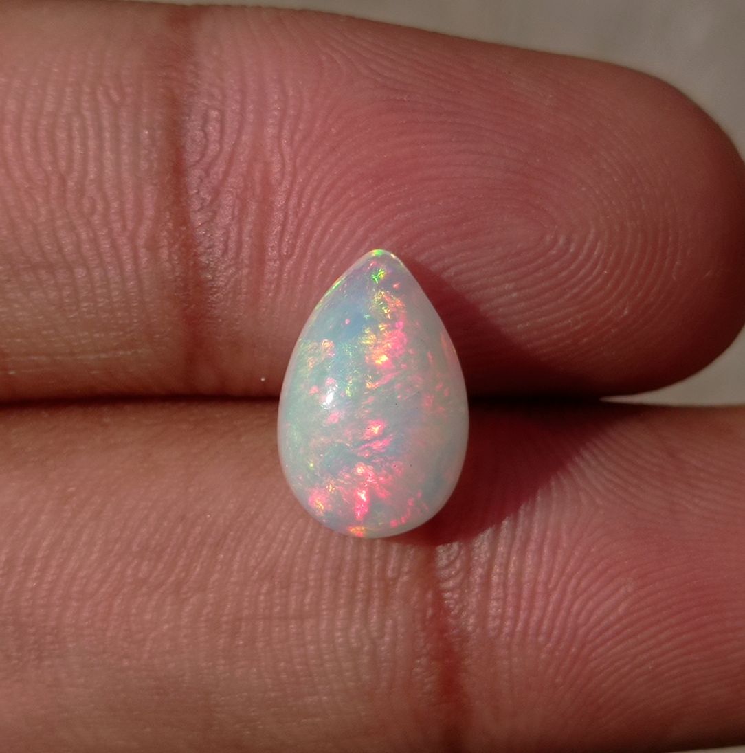 2.8ct Opal for Sale - White Fire Opal - Welo Opal - October Birthstone - 13x8mm