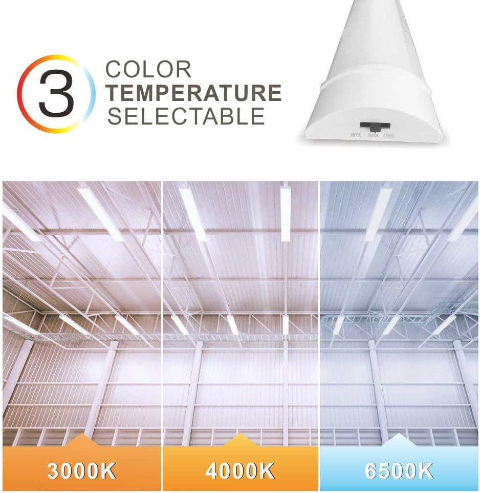 Sundertech 4FT LED Batten Light, 3750lm, 3 Color Temperature Options