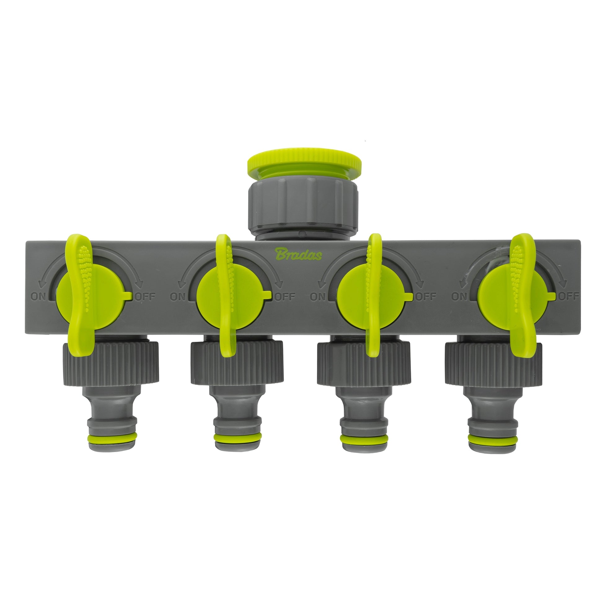 4-Way Splitter with Valves Lime