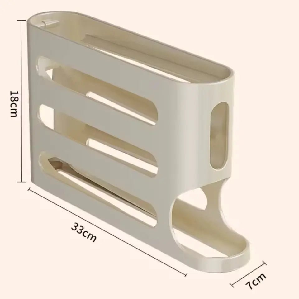 4 Layers Automatic Rolling Egg Holder Rack Fridge Egg Storage Box