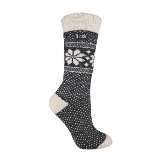 1 Pack Ladies Vintage Nordic Fairisle Winter Thermal Wool Blend Socks