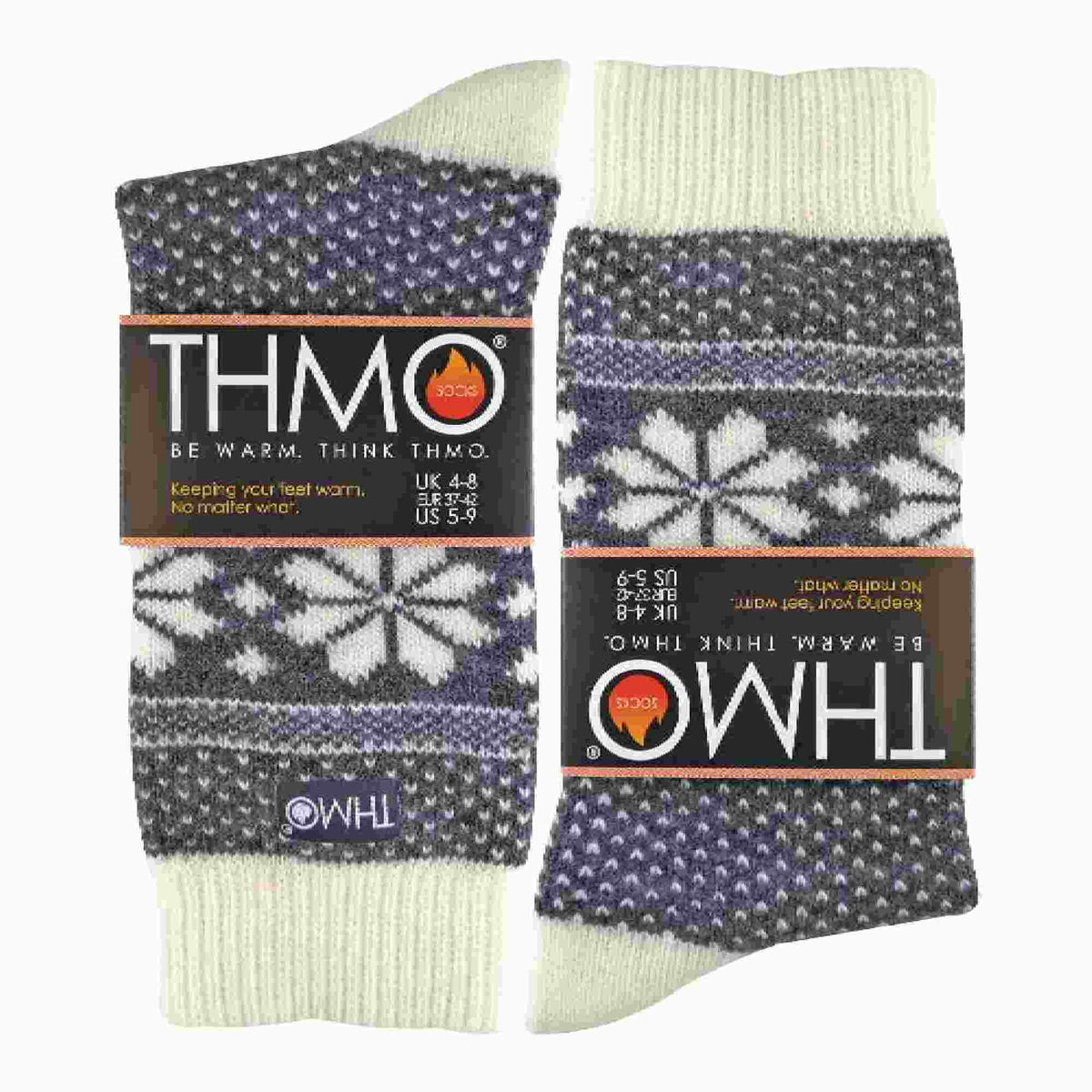 1 Pack Ladies Vintage Nordic Fairisle Winter Thermal Wool Blend Socks
