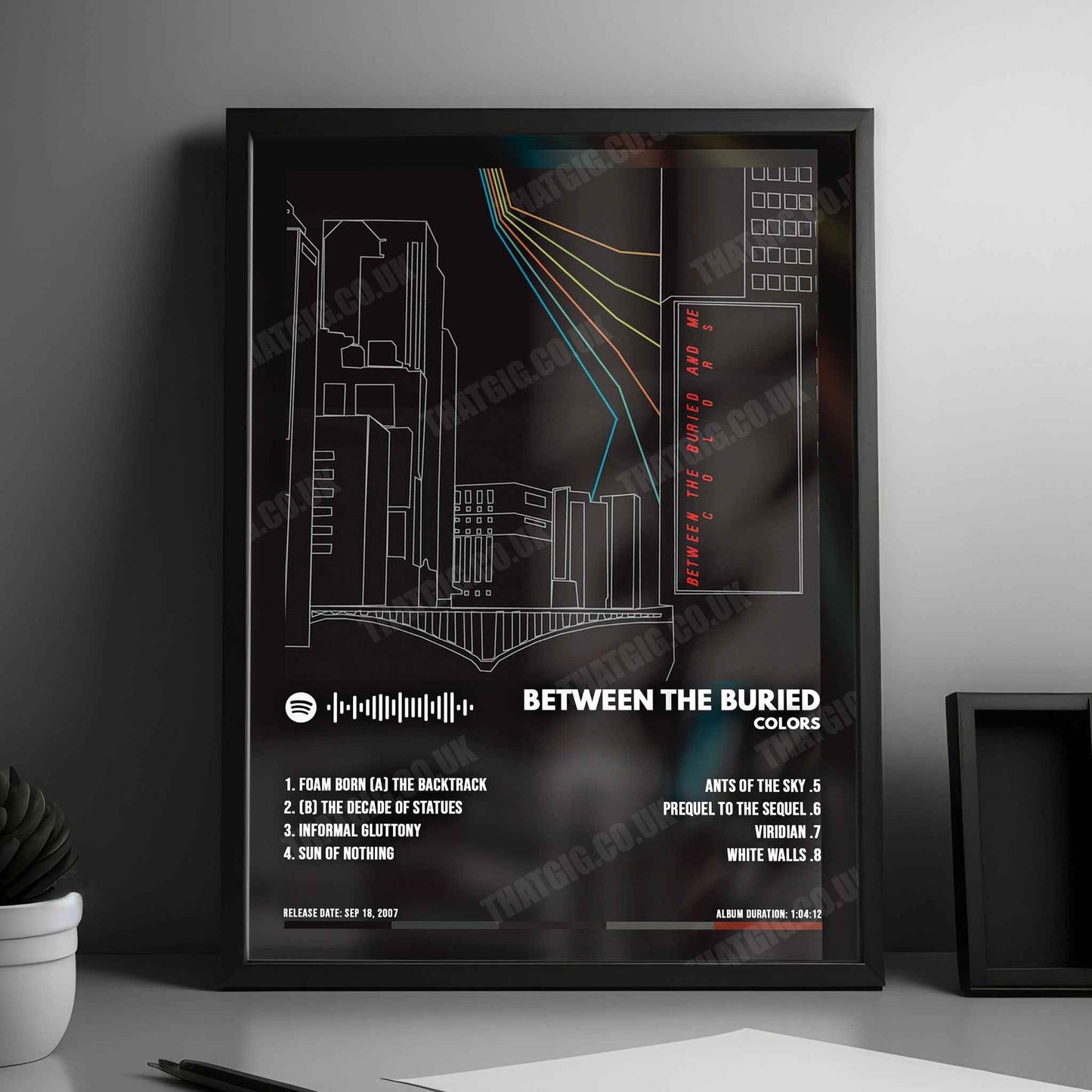 Between the Buried and Me "Colors" Album Cover Poster - with Complete Tracklist