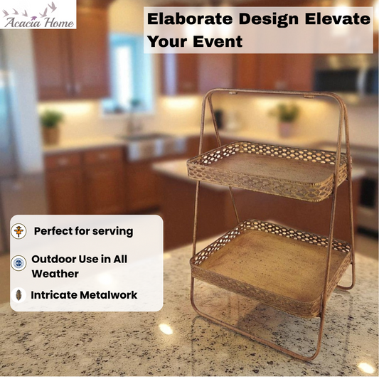 59CM RUSTY METAL DISPLAY SHELF