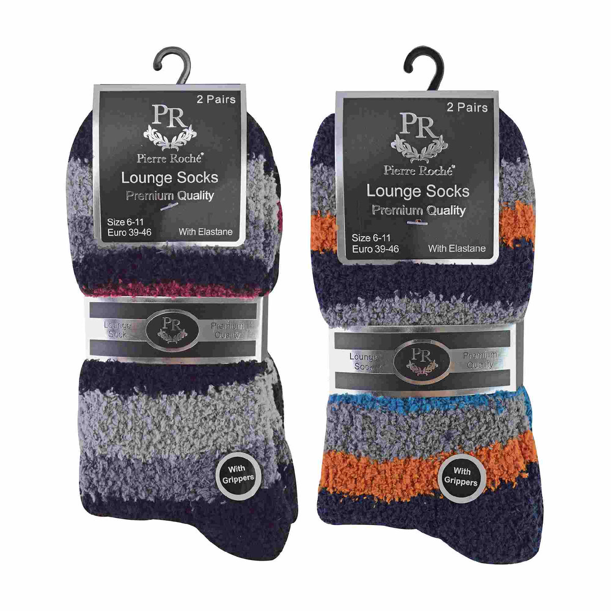 4 Pack Mens Cosy Soft Fluffy Slipper Bed Socks with Grips