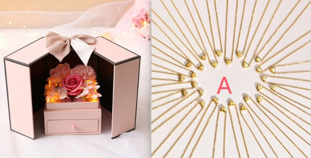Mothers Day Gift Double Door Rose Gift Box Jewelry Creative Decorate Boxs
