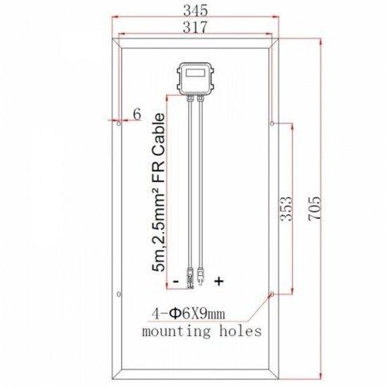 40W 12V solar panel with 5m cable