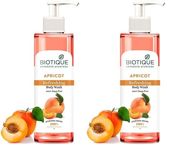 Biotique Apricot Body Wash 190ml - Refreshes, Brightens, All Skin Types