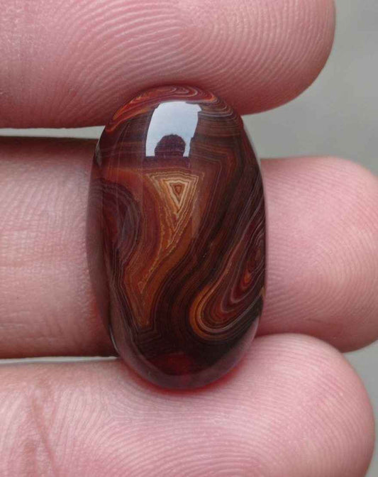 20.7ct Fortified Agate Cabochon with Wooden Texture - Sulaimani Aqeeq - 24x15x7mm