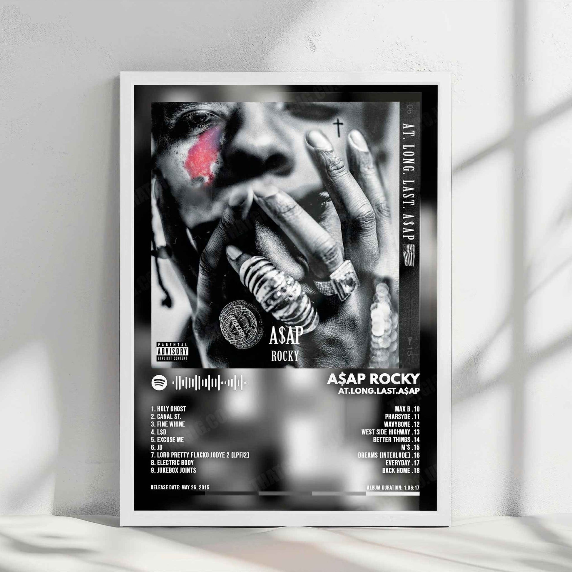 A$AP Rocky "AT.LONG.LAST.A$AP" Album Cover Poster - with Complete Tracklist
