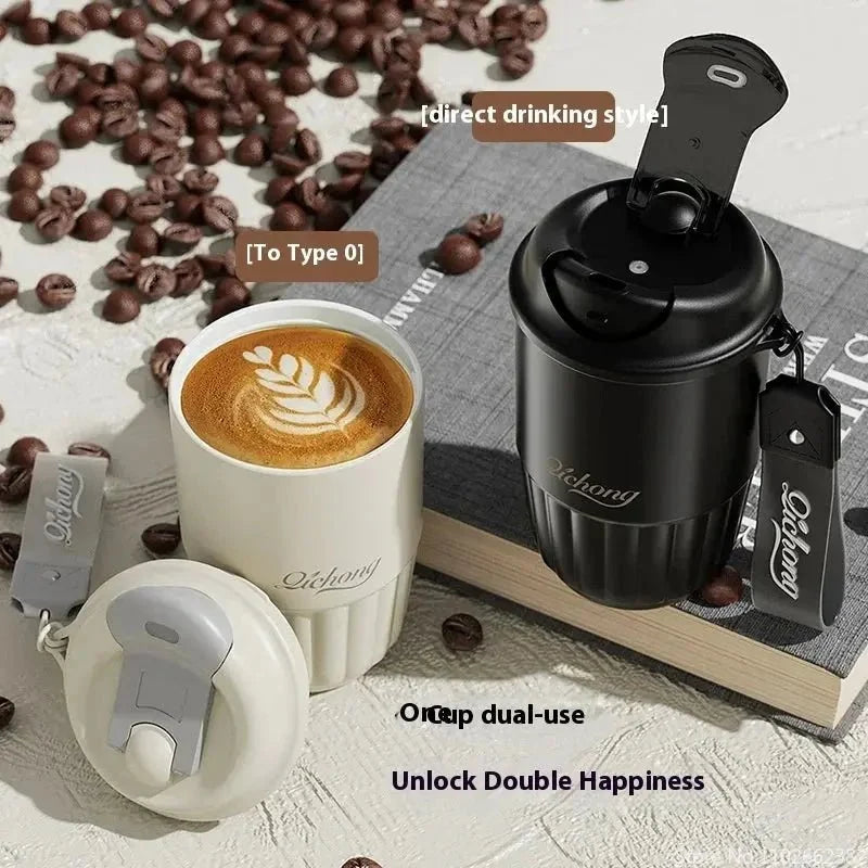 410ml Ceramic Lined Thermos Coffee Cup – Double Wall Stainless Steel Vacuum Insulated Thermal Mug Tumbler Gift