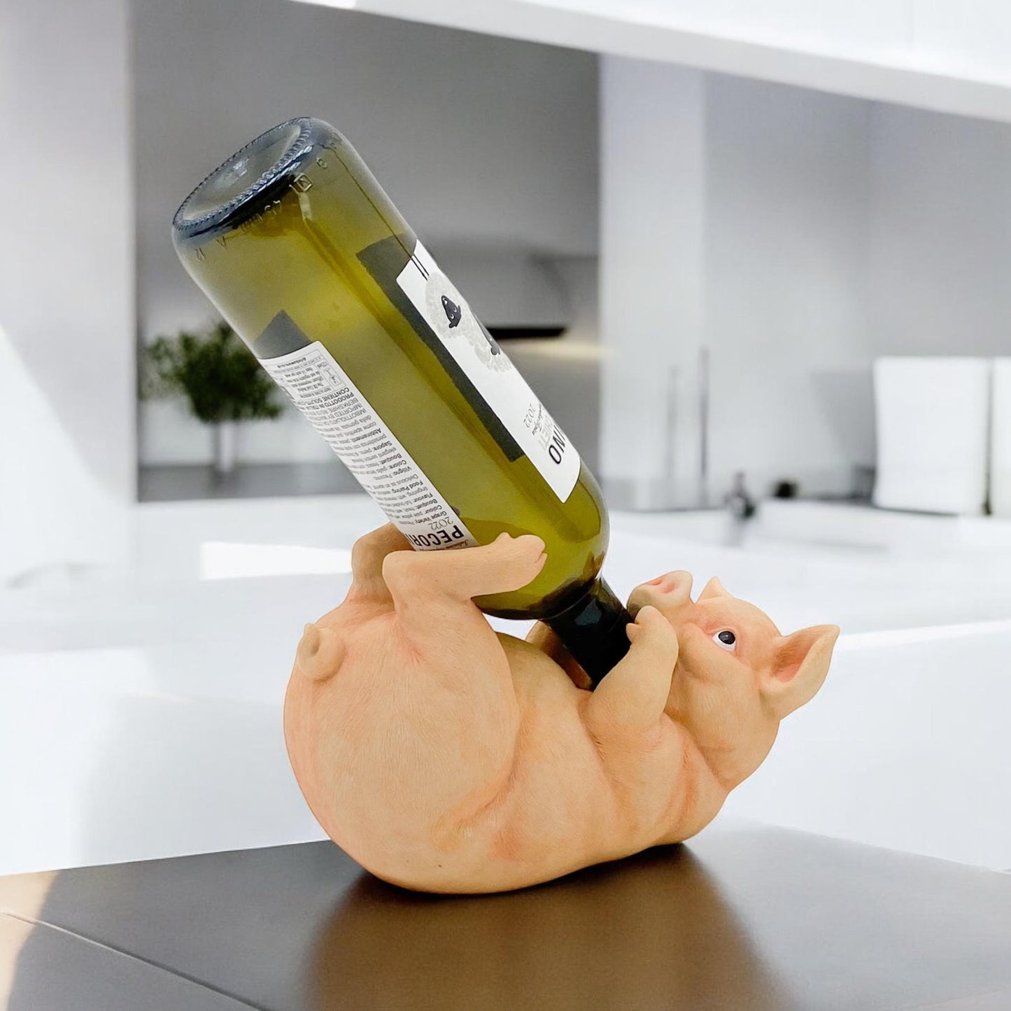 25CM PIG WINE BOTTLE HOLDER