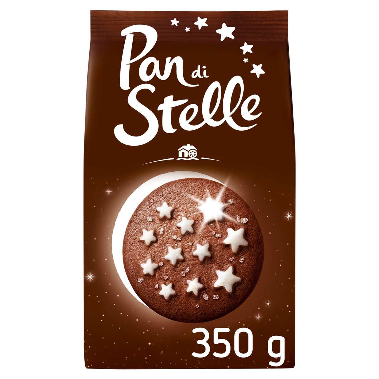 Pan Di Stelle Chocolate Biscuits with Milk (350g)- best before 18/04/26