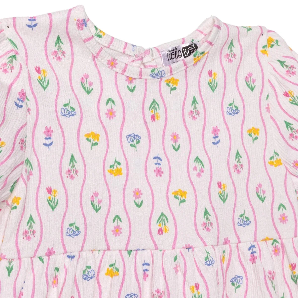 HelloBaby Floral Print Short Sleeve Jersey Baby Dress (6-9 Months to 4-5 Years)