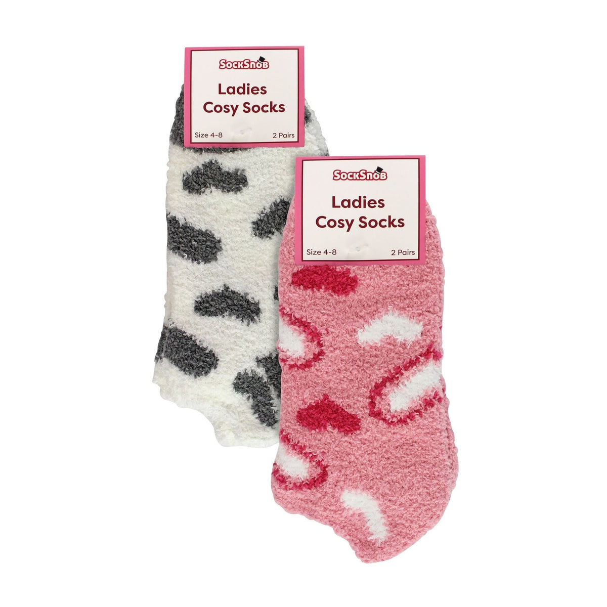 8 Pack Ladies Animal Print Low Cut Cosy Socks