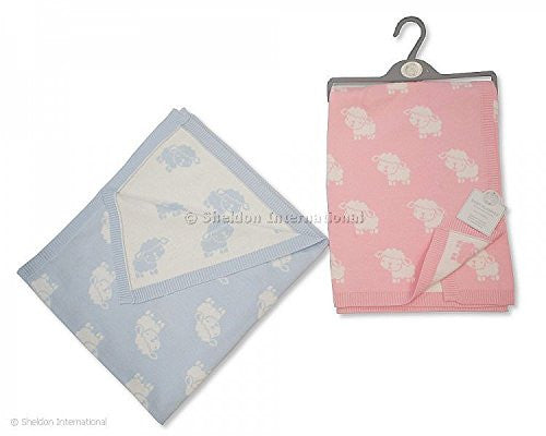 fine knit baby soft 100% cotton blanket - Sheep Pink