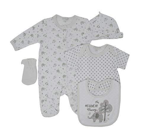 5 Piece Baby Gift Set With Embroidery and Applique - 0/3 Months